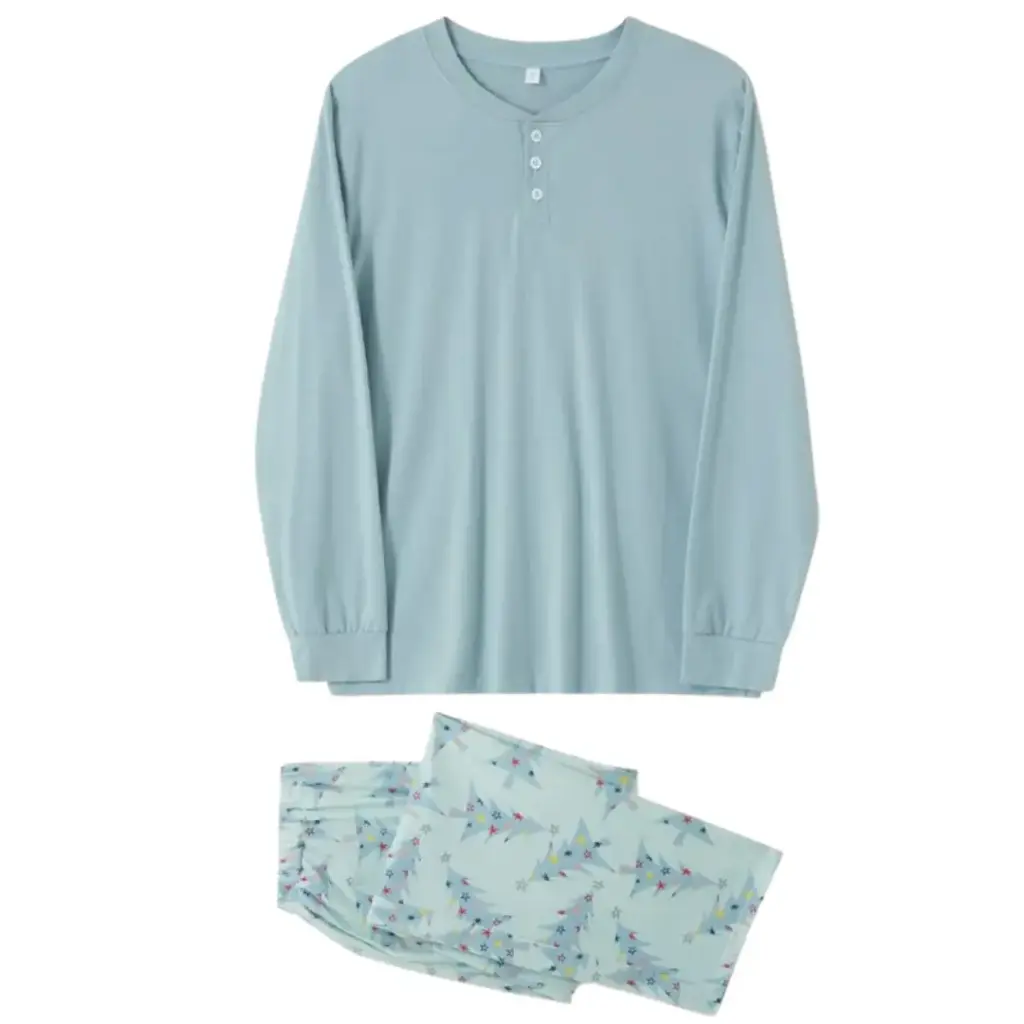 Pijama Navideña C Azul Cielo T M