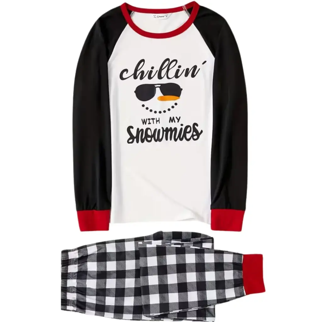[113405] Pijama Navideña Chillin C Blanco Negro T L