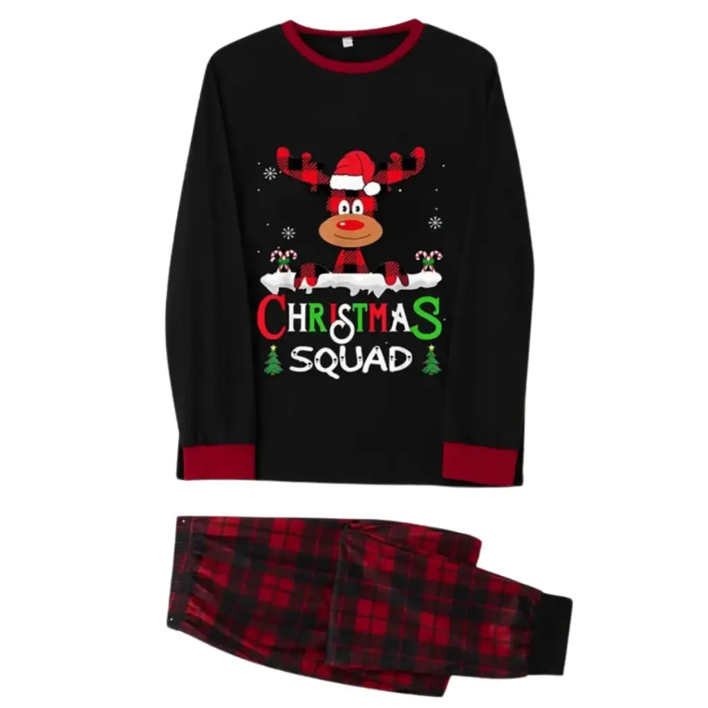 Pijama Navideña Reno Cool C Negro Rojo T XXL