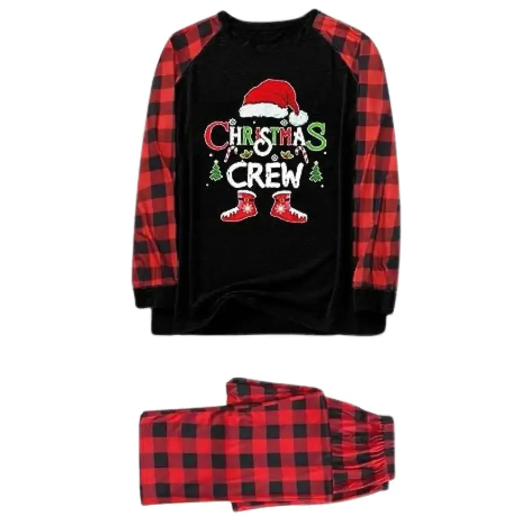 Pijama Navideña C Negro Rojo T S