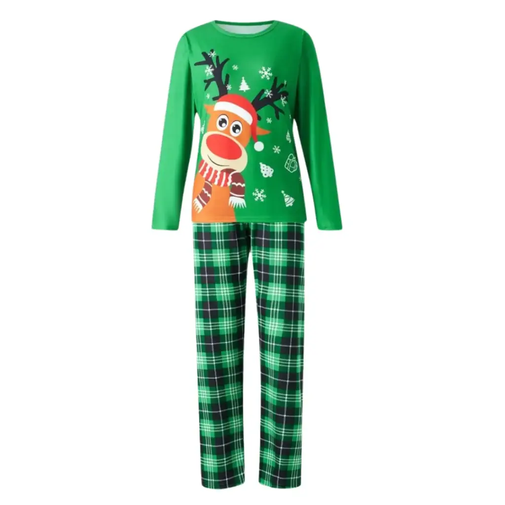 [113410] Pijama Navideña Venado C Verde  (M, 250)