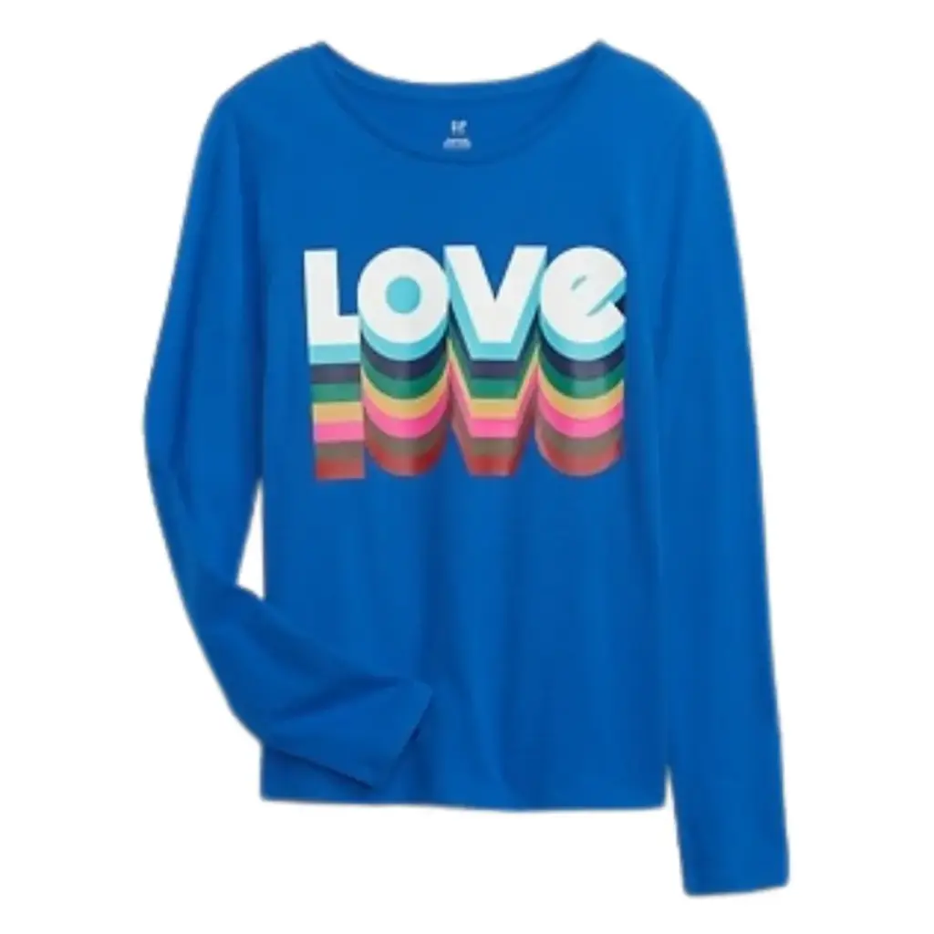 Playera Manga Larga GAP C Azul T 14-16