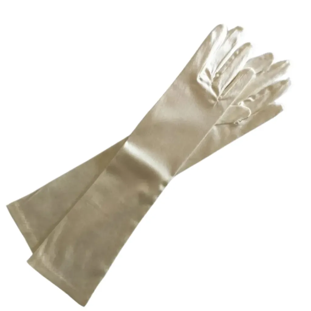 [SK7S5R] Guantes largos C Crema brillosos