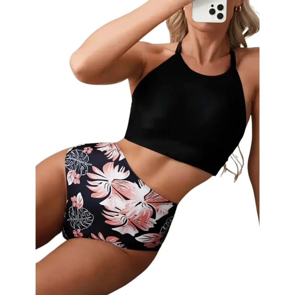 Traje de Baño 2 Pz C Negro T L