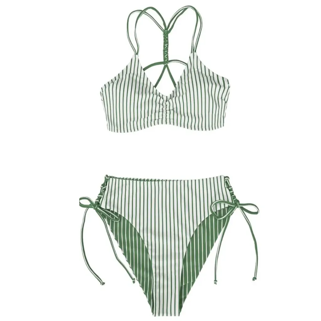 Traje de Baño 2 Pz C Blanco Verde T S