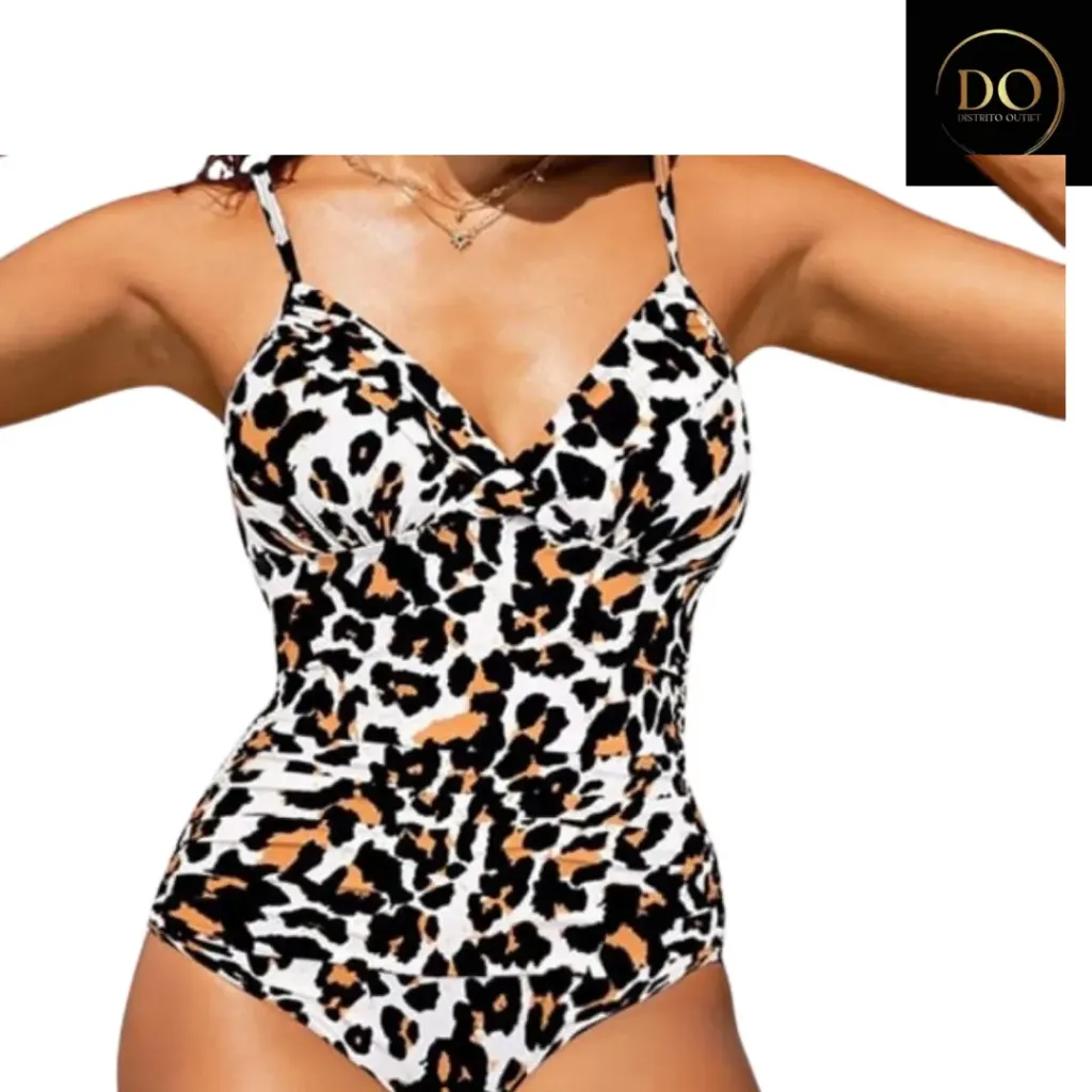 Traje de Baño 2 Pz C Negro Leopardo T S
