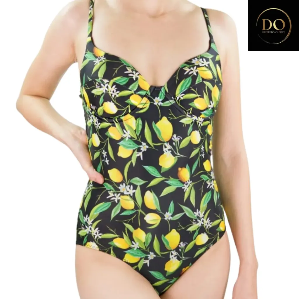 Traje de Baño 2 Pz C Negro T L