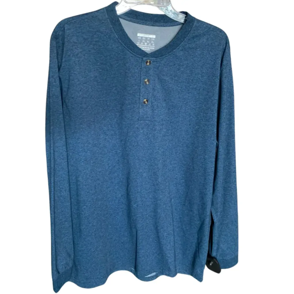 [114055] Playera manga larga C Azul marino T L