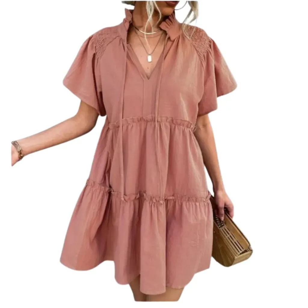 Blusa Vestido C Rosa T S