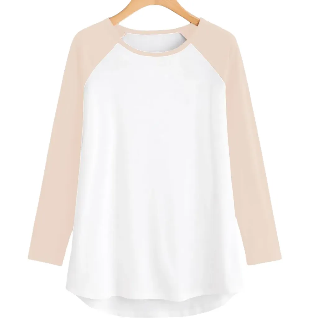 [214136] Playera manga larga C Salmon - Crema T XL