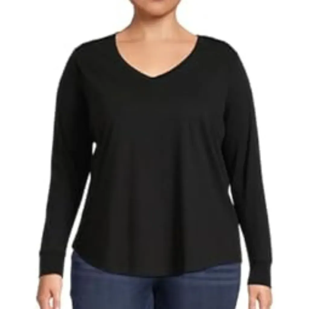 [214156] playera manga 3/4 Amazon C Negro T 2XL