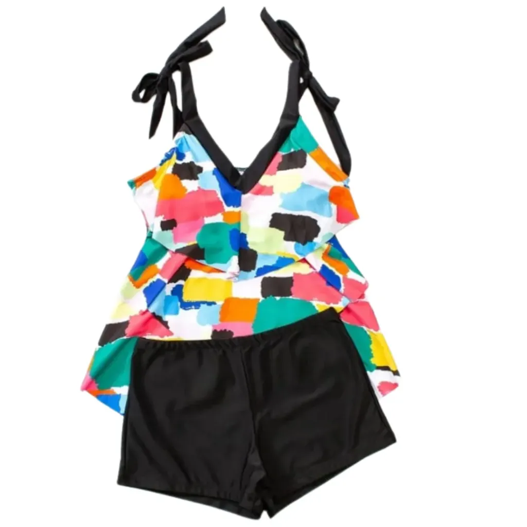 Traje de Baño 2 Pz C Negro Colores T XL