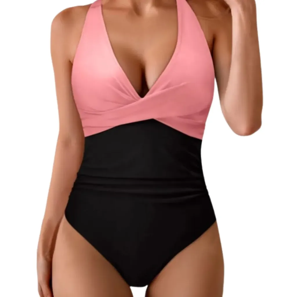 Traje de Baño 1 Pz C Rosa Negro T XL