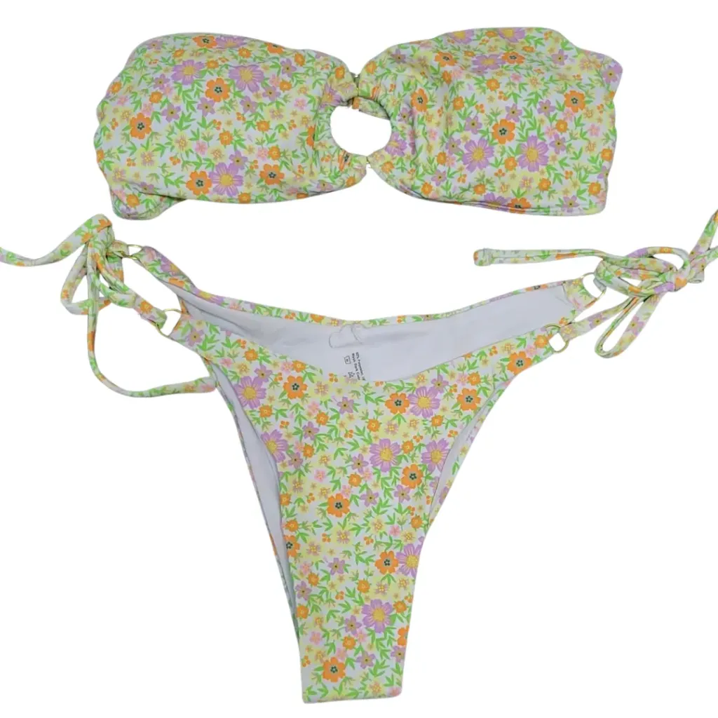 Traje de Baño Floreado 2 Pz C Amarillo T M