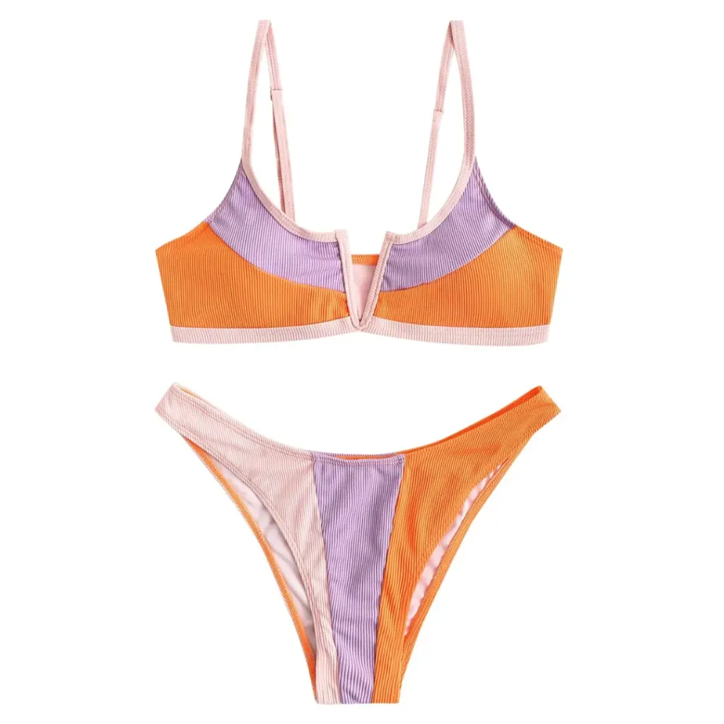 Traje de Baño 2 Pz C Naranja Lila T 8