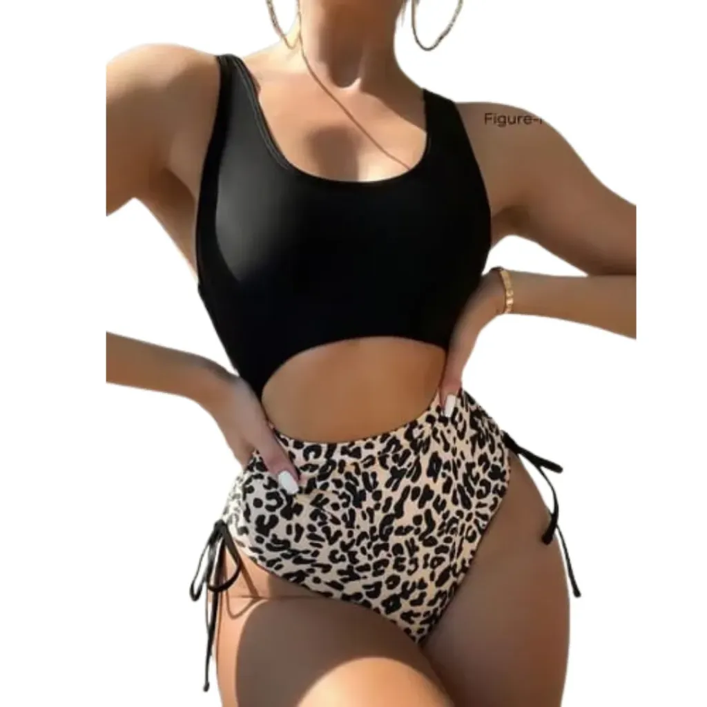 Traje de Baño Leopardo 1 Pz C Negro T M