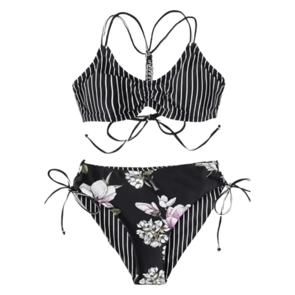 Traje de Baño 2 Pz C Negro Blanco T XL