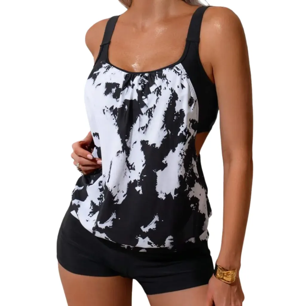 Traje de Baño 2 Pz C Negro Blanco T XL