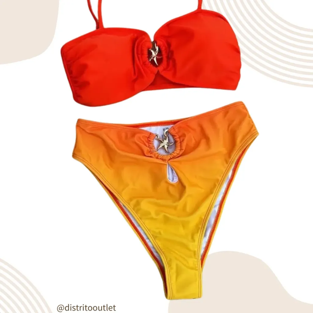 Traje de baño 2 pieza C Naranja T M