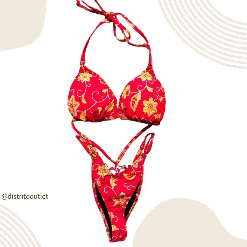 Traje de baño 2 pieza C Rojo T L