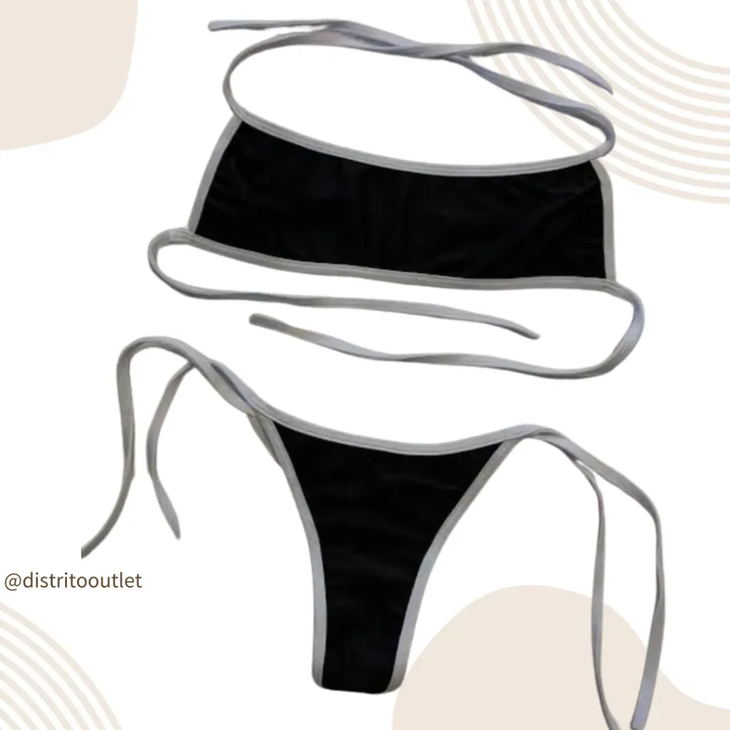 Traje de baño 2 pieza C Negro T L