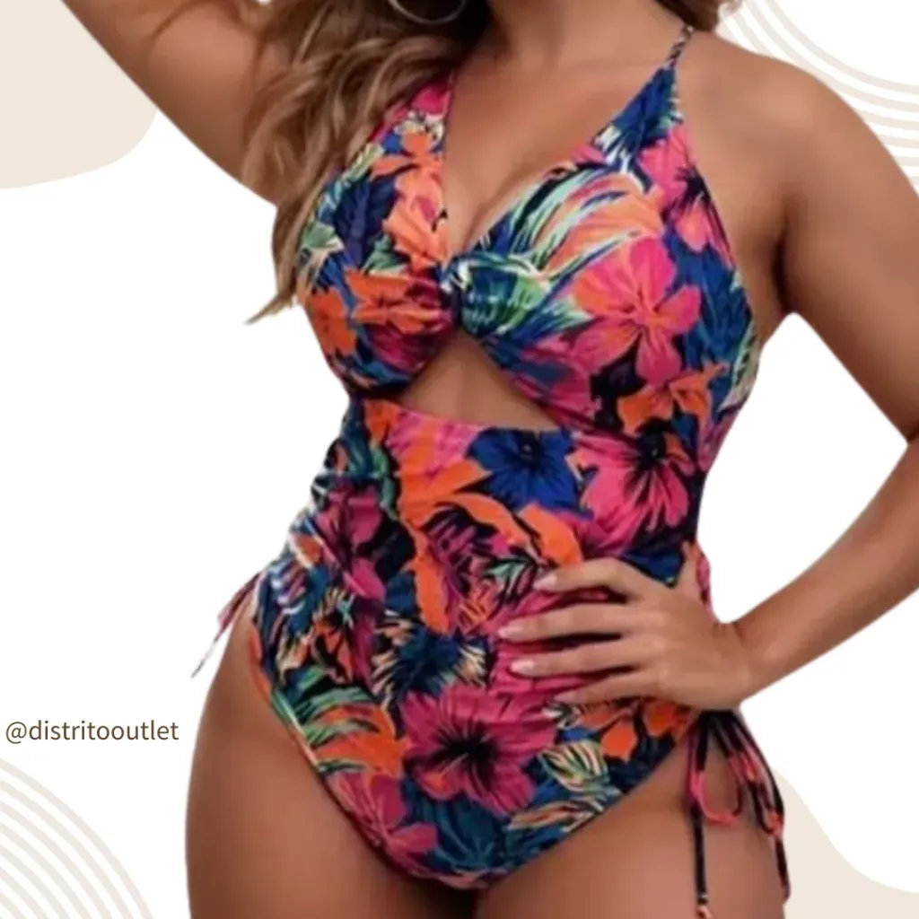 Traje de baño 1 pieza C Rosa T XL