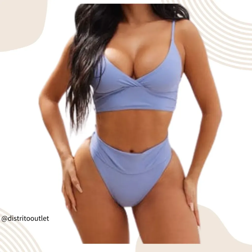 Traje de baño 2 pieza C Azul T M