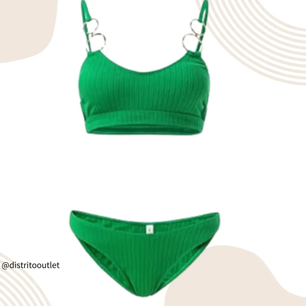 Traje de baño 2 pieza C Verde T XL