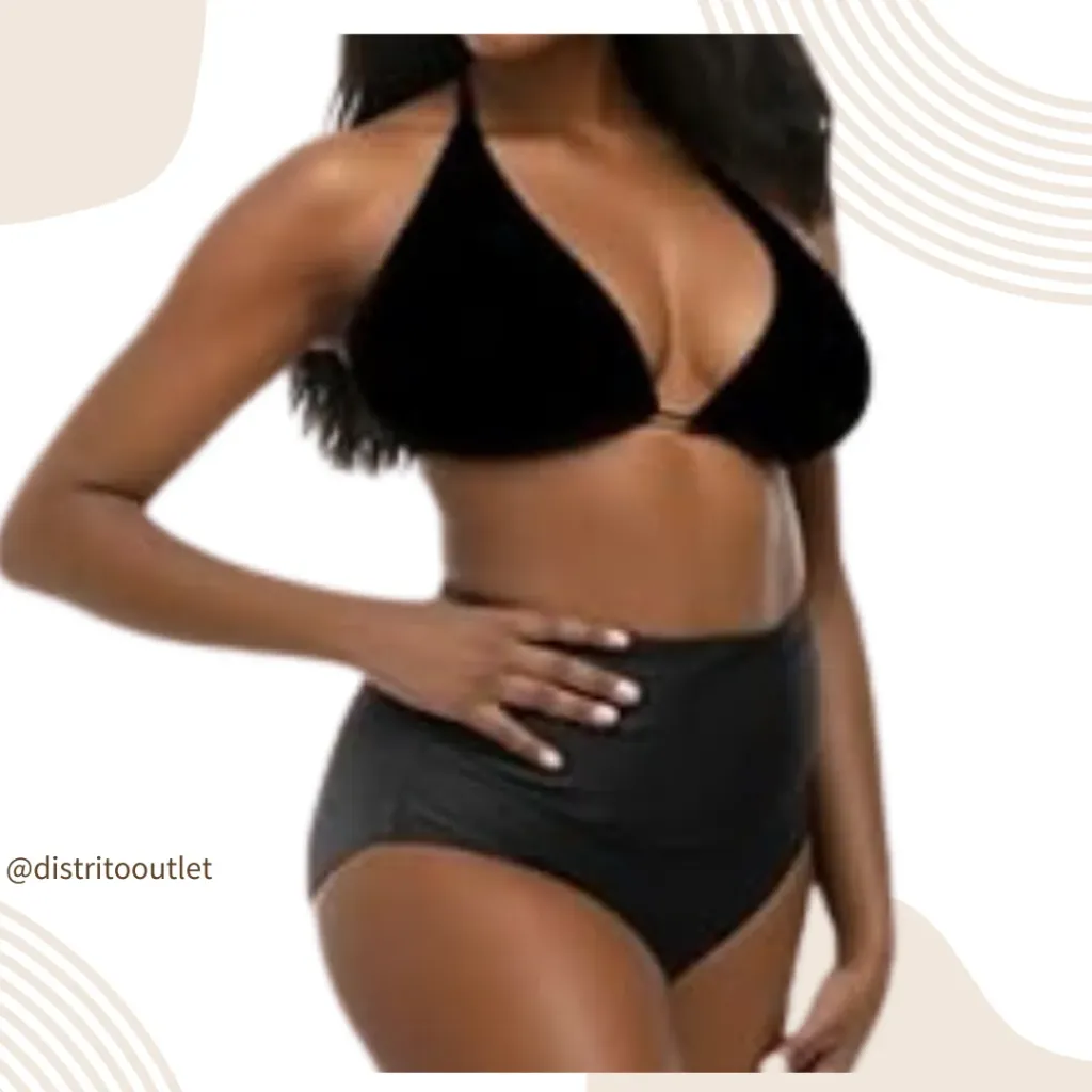 Traje de baño 2 pieza C Negro T L