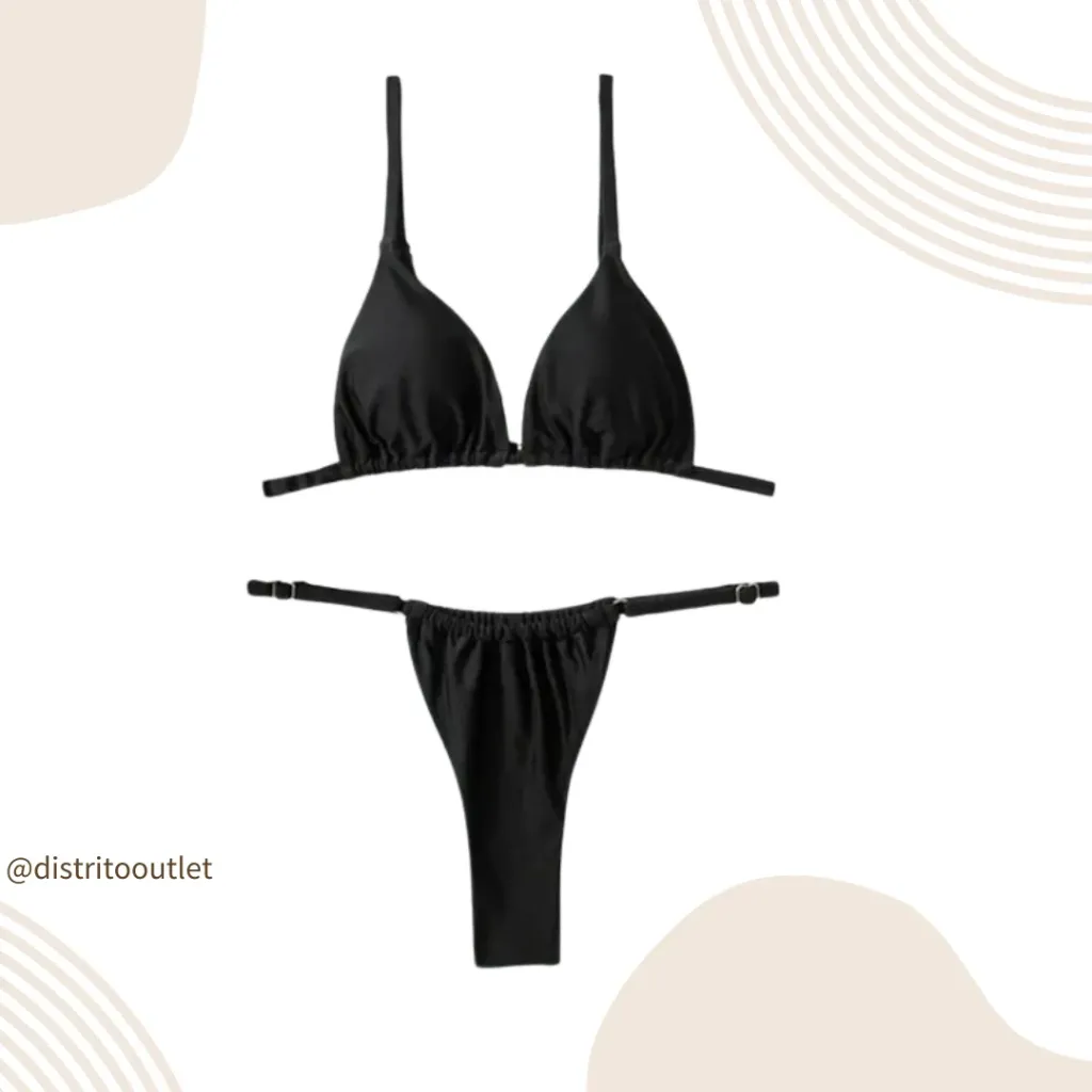 Traje de baño 2 pieza C Negro T XL
