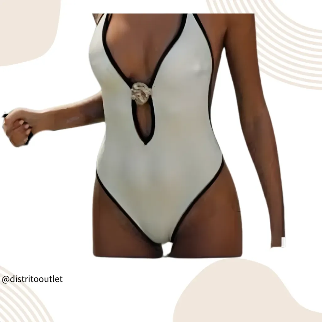 Traje de baño 1 pieza C Crema T M