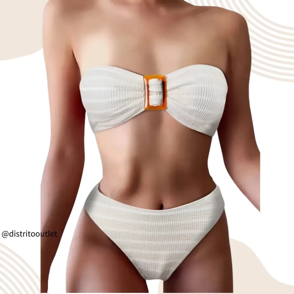 Traje de baño 2 pieza C Crema T S