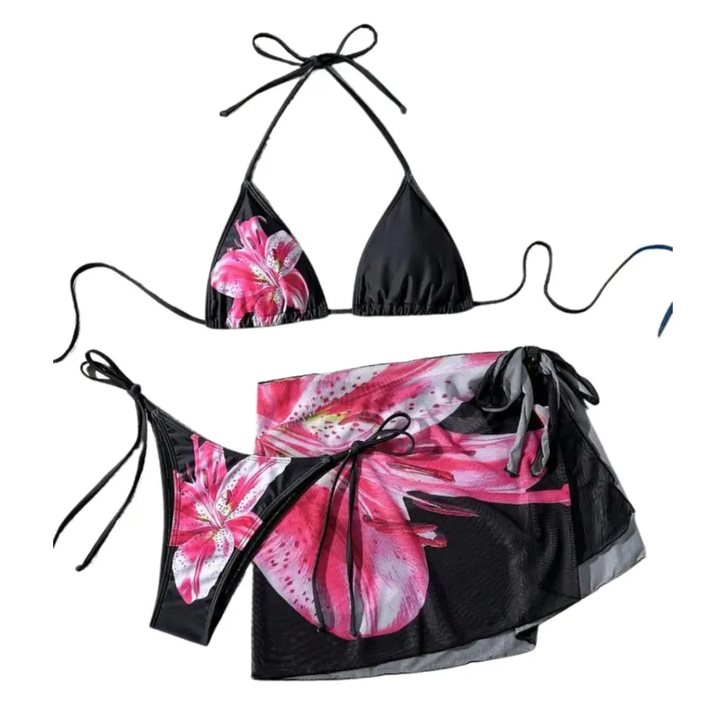 [210299] Traje de Baño 3 Pz C Rosa Negro T M