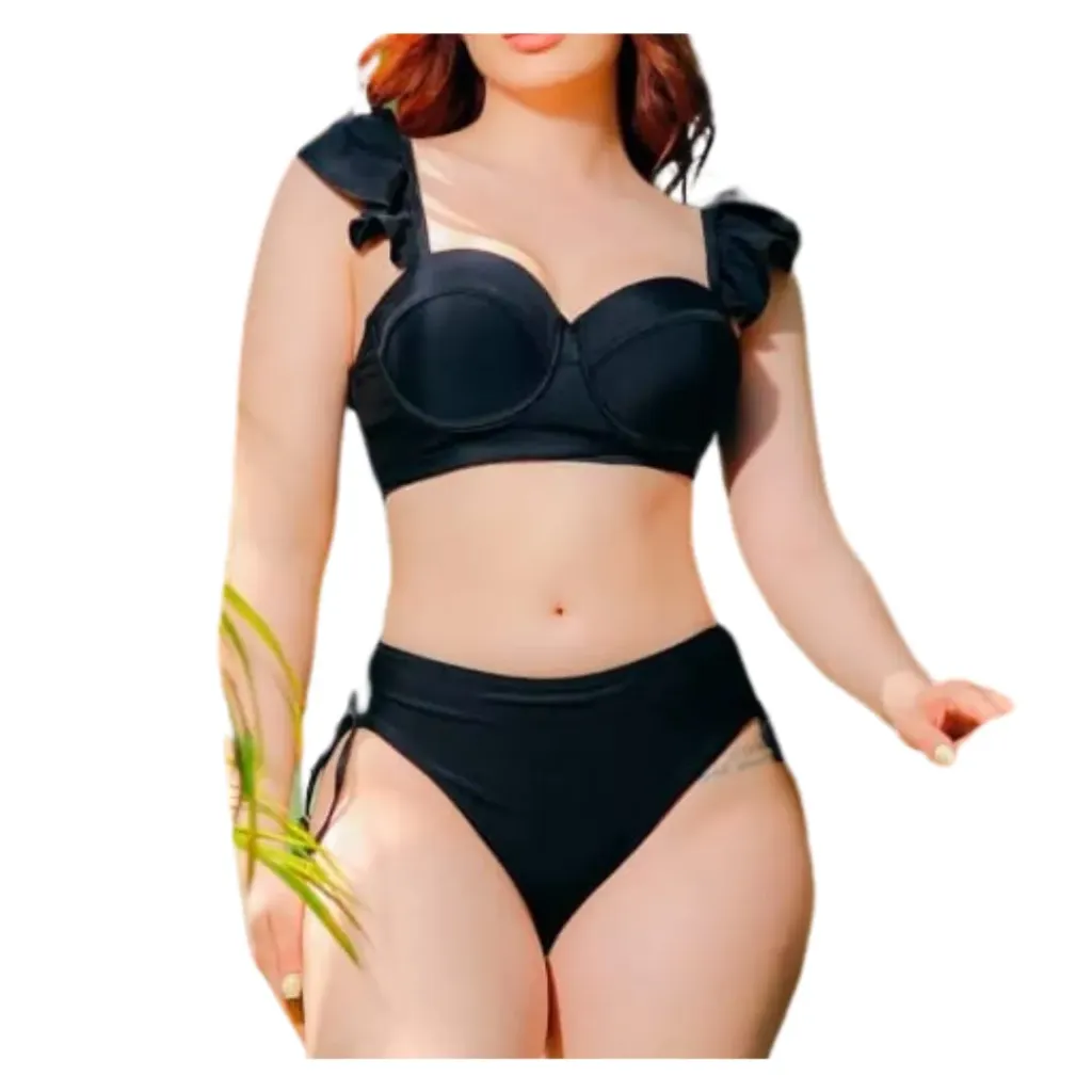 Traje de Baño 2 Pz C Negro T L