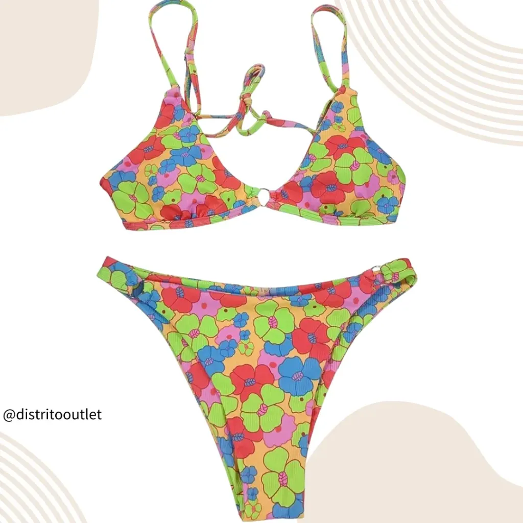 Traje de Baño 2 Pz C Verde Floral T M