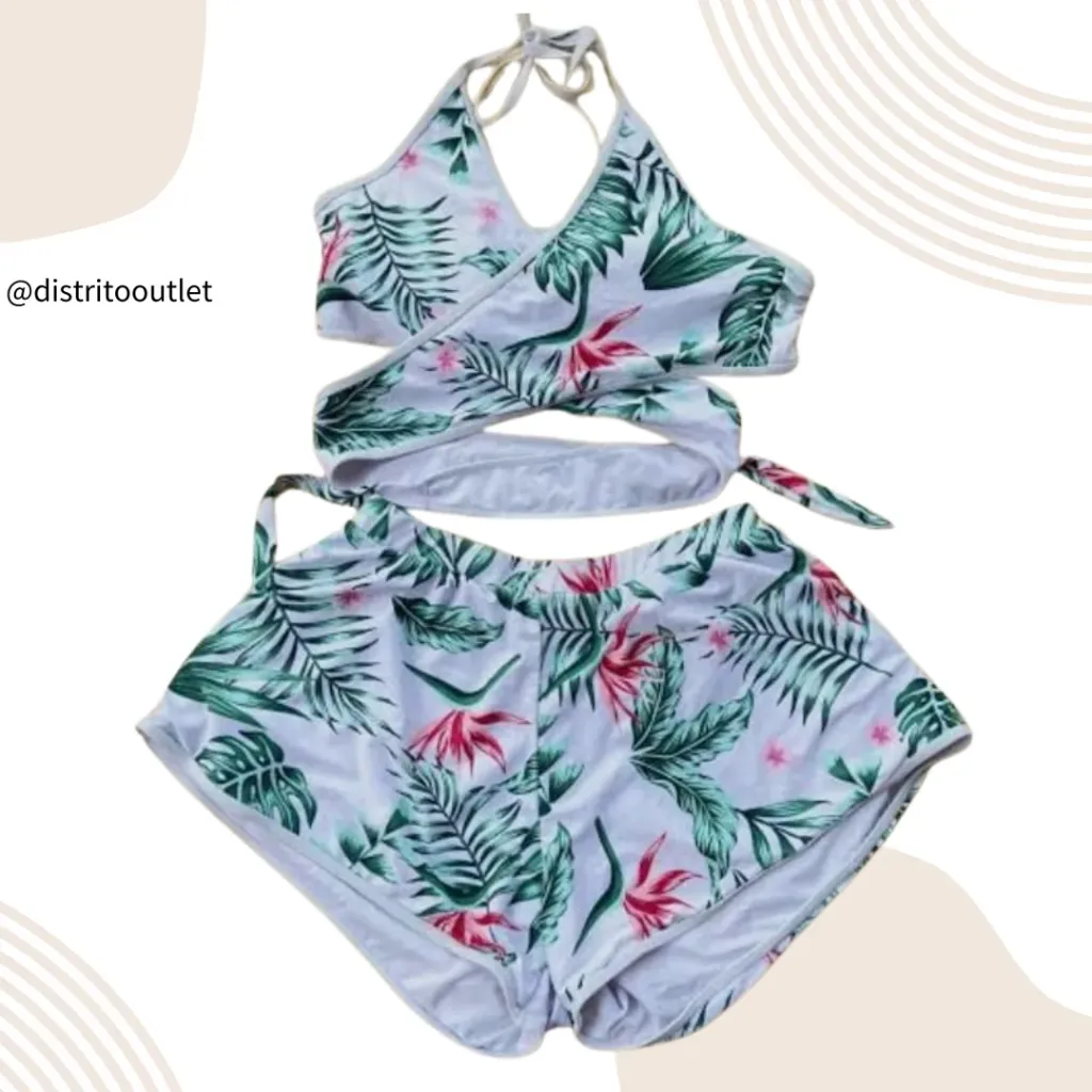 Traje de Baño 2 Pz C Blanco Verde T M
