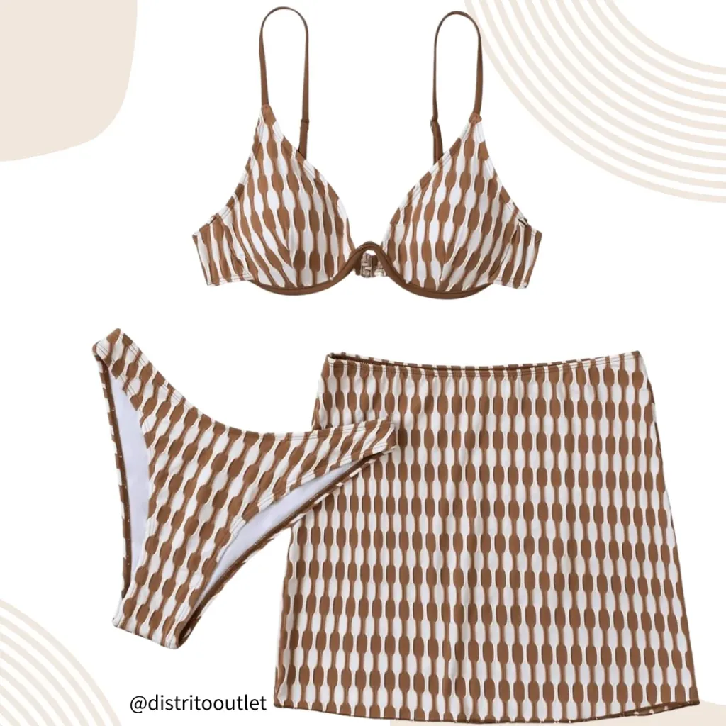Traje de Baño 3 Pz C Cafe T L