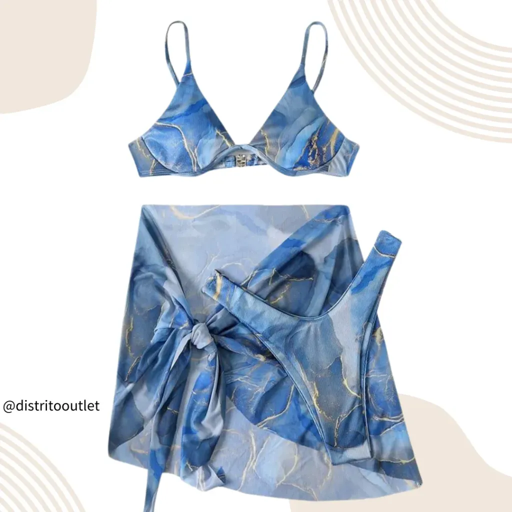 Traje de Baño 3 Pz C Azul T L