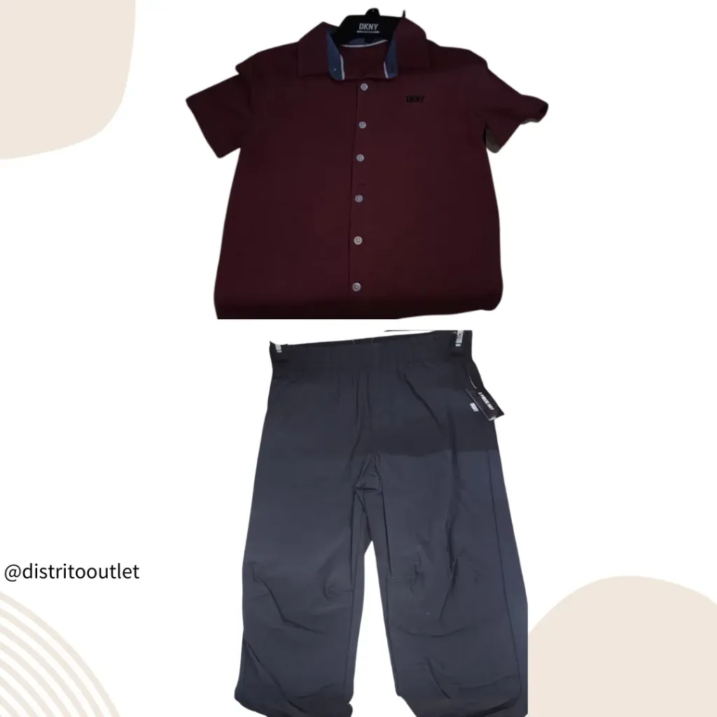 Conjunto DKNY (Playera -  Pantalon) C Guinda - Negro