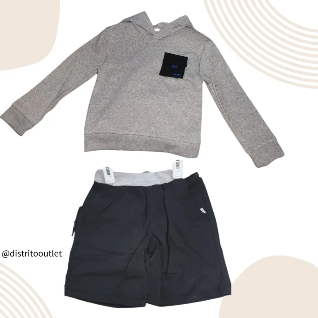Conjunto DKNY (Sudadera - Short) C Gris - Negro
