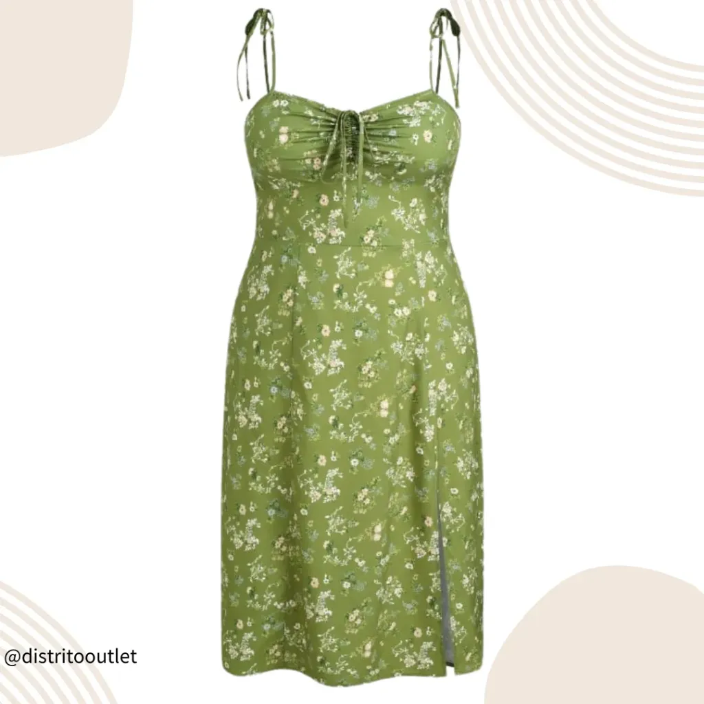 [210417] Vestido Floreado Cider C Verde T XS