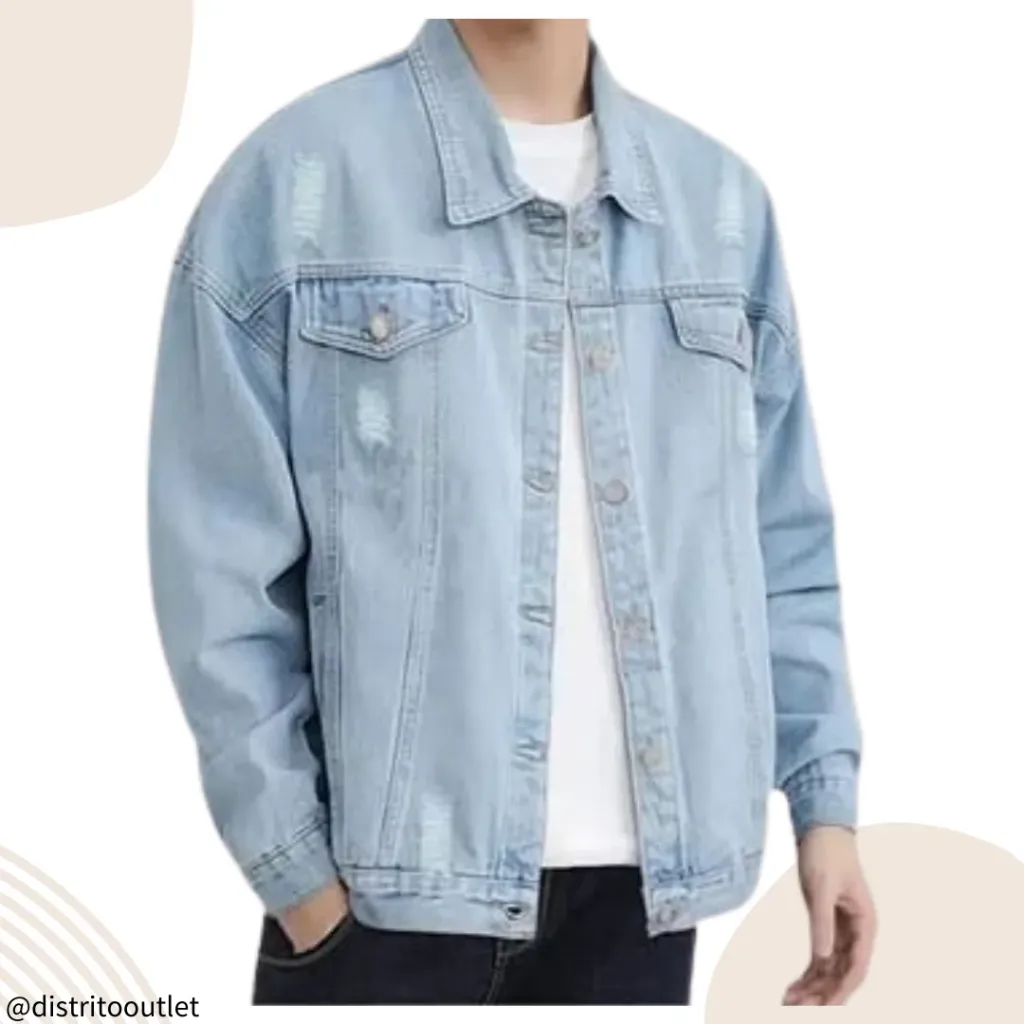 Chamarra Mezclilla C Azul T XXXL