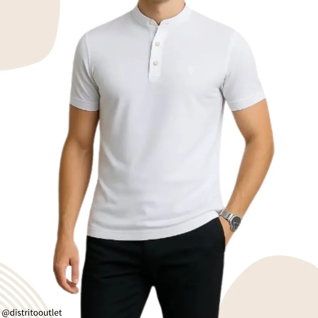 Playera Tipo Polo C Blanco T XXXL
