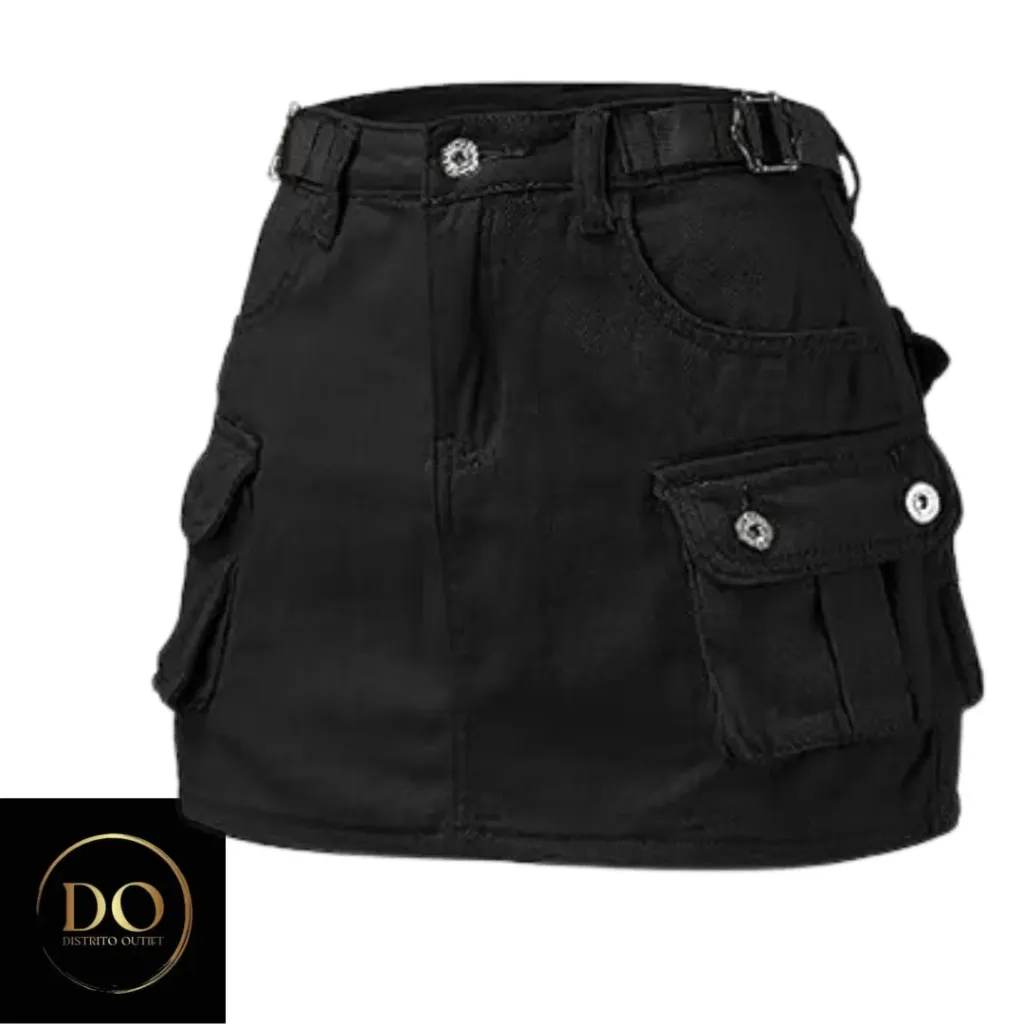 [210519] Falda Mezclilla The Drop C Negro T XXL