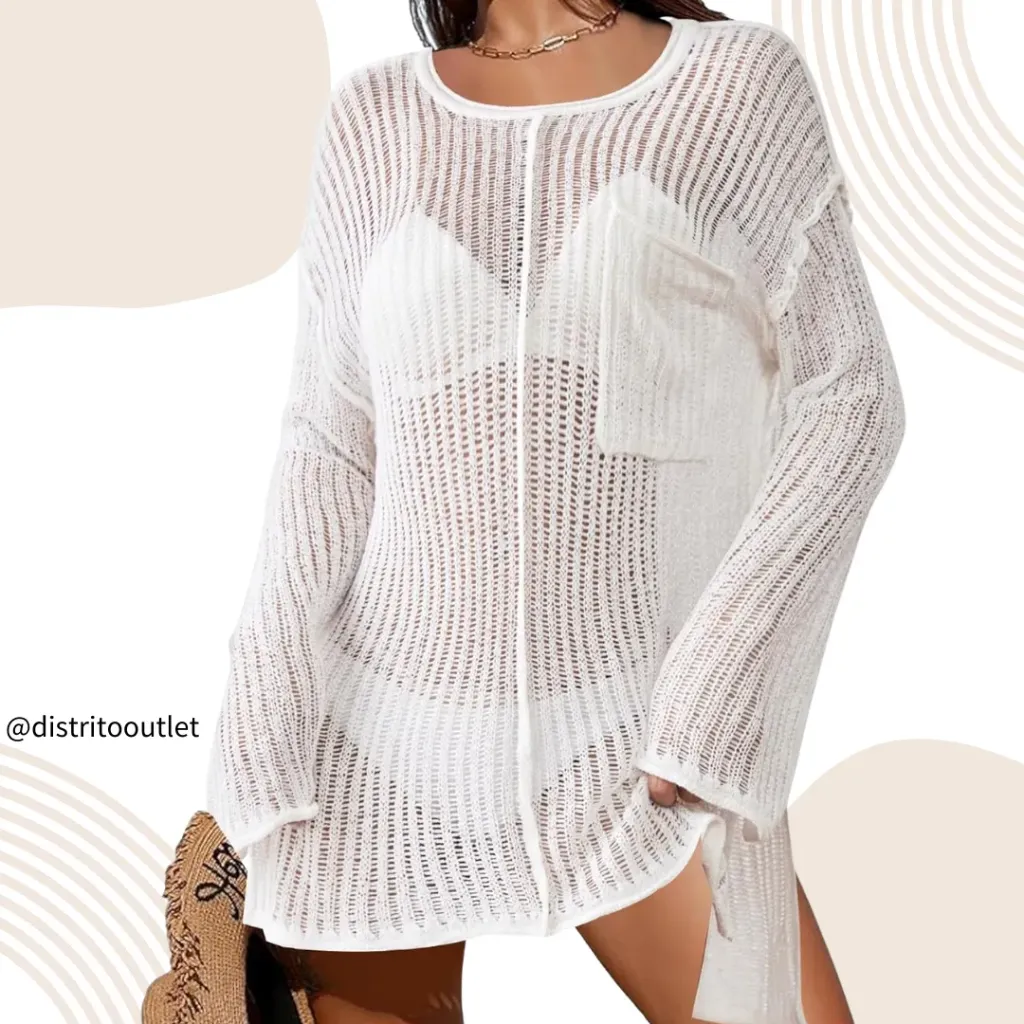 [210649] Sueter Largo Cupshe C Blanco T S