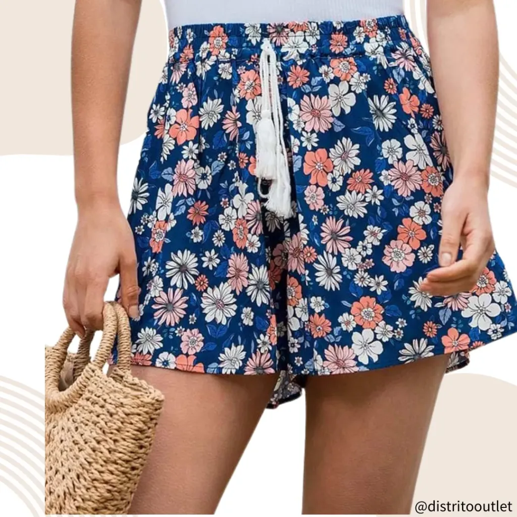 [210660] Short Cupshe Floreado C Azul Marino T M