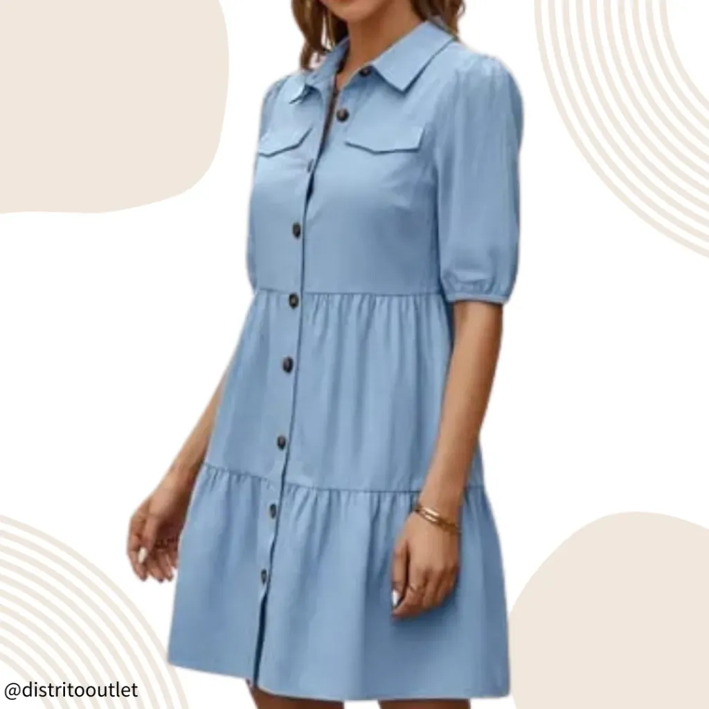 [210666] Vestido Corto C Azul T S