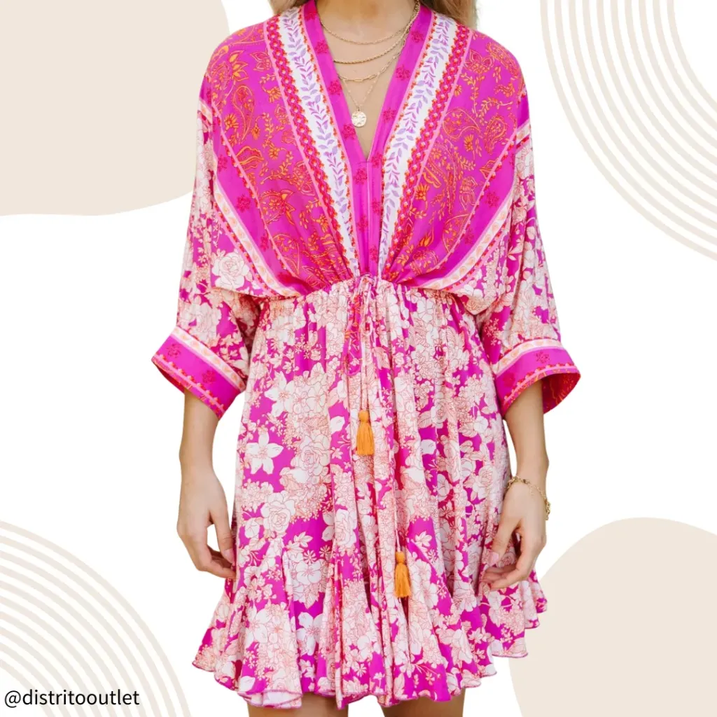 [210685] Vestido Cupshe Floreado C Rosa T M