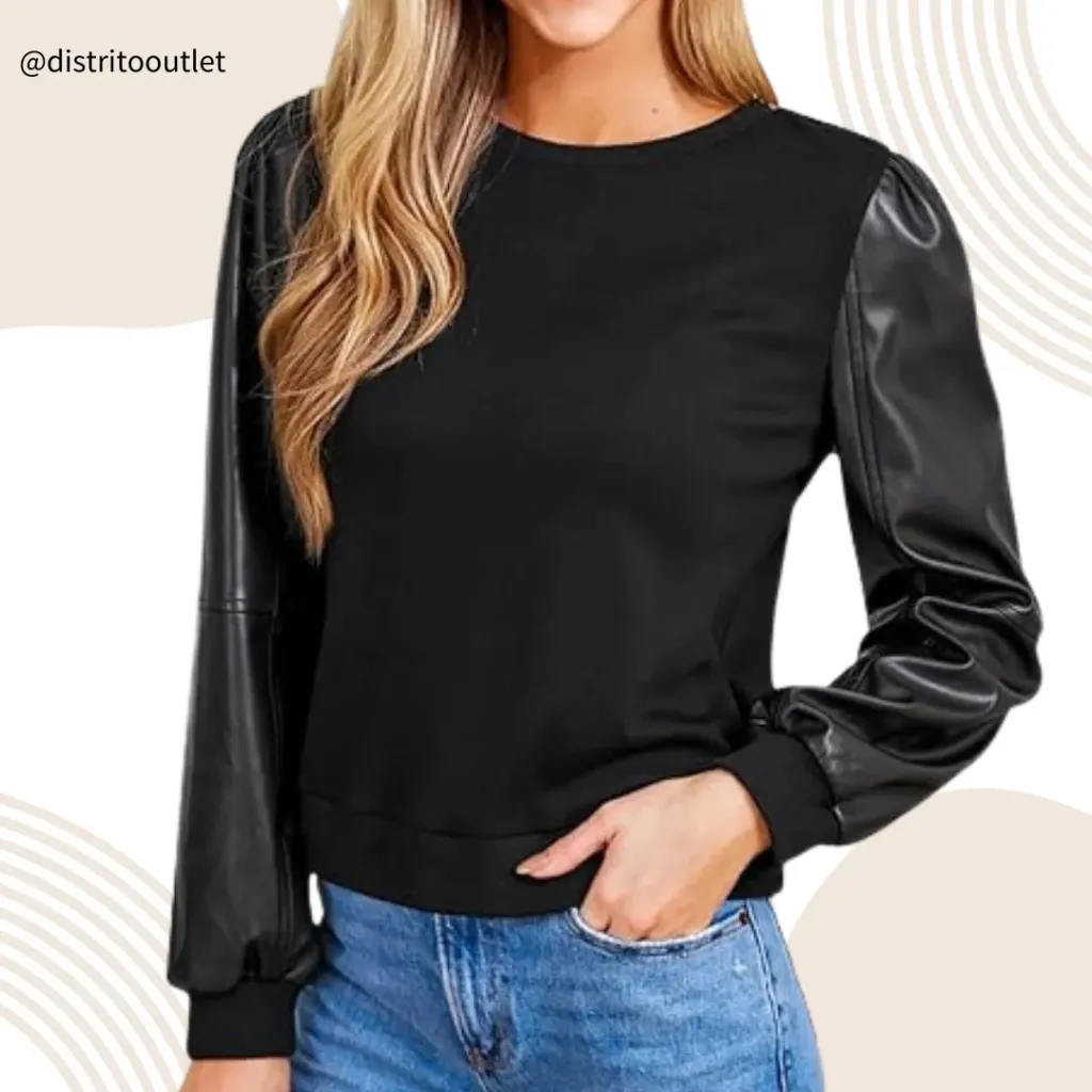 Sudadera Con Piel Cupshe C Negro T M