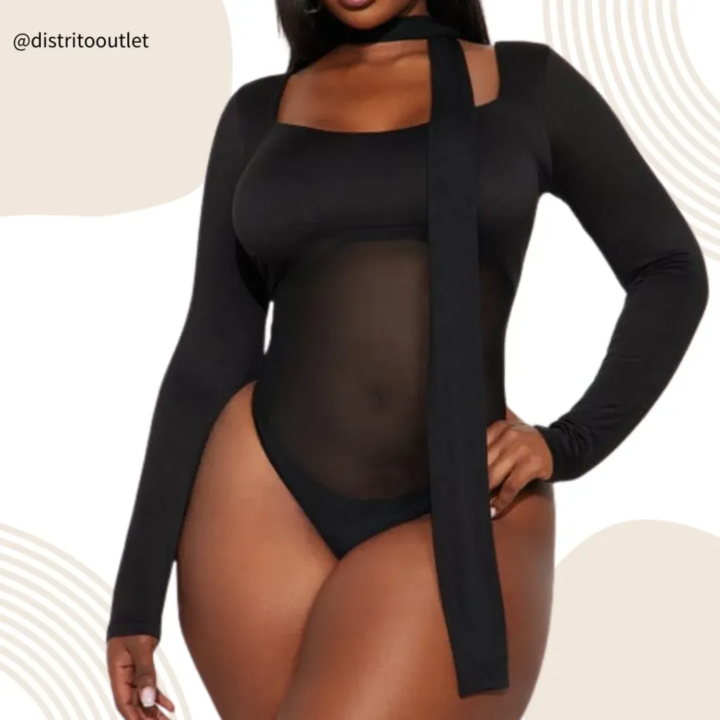 Panti Blusa Manga Larga Cupshe C Negro T XL